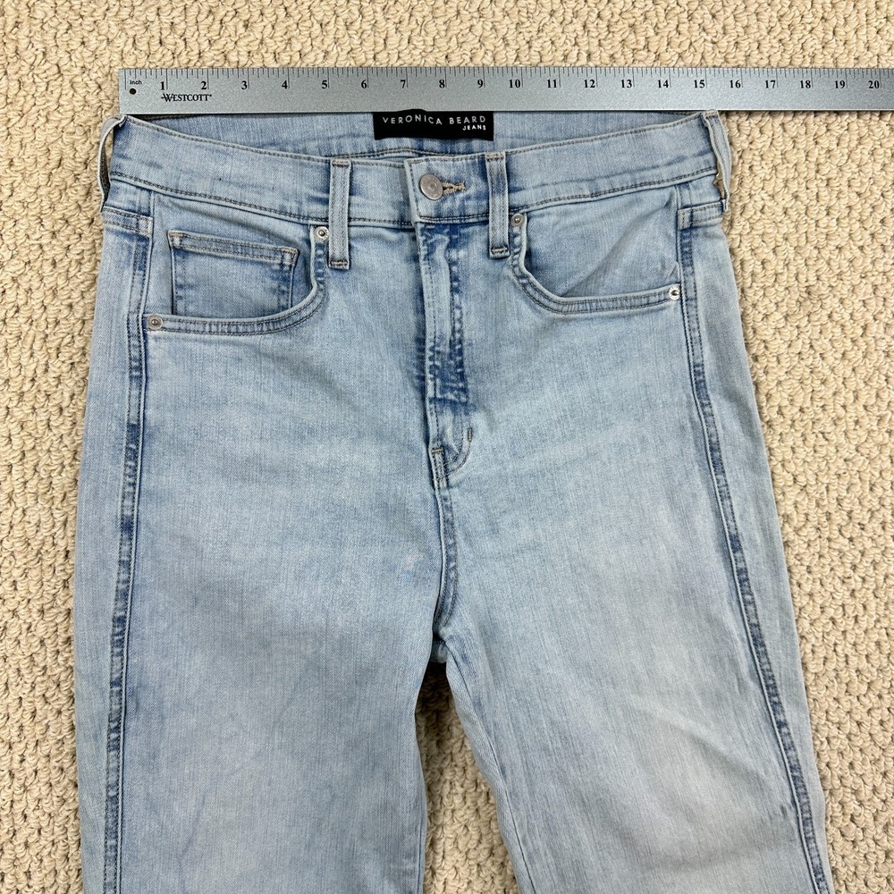 Veronica Beard Carson Ankle Flare Jeans Womens 31/12 Light Blue Wash High Rise - Picture 5 of 15
